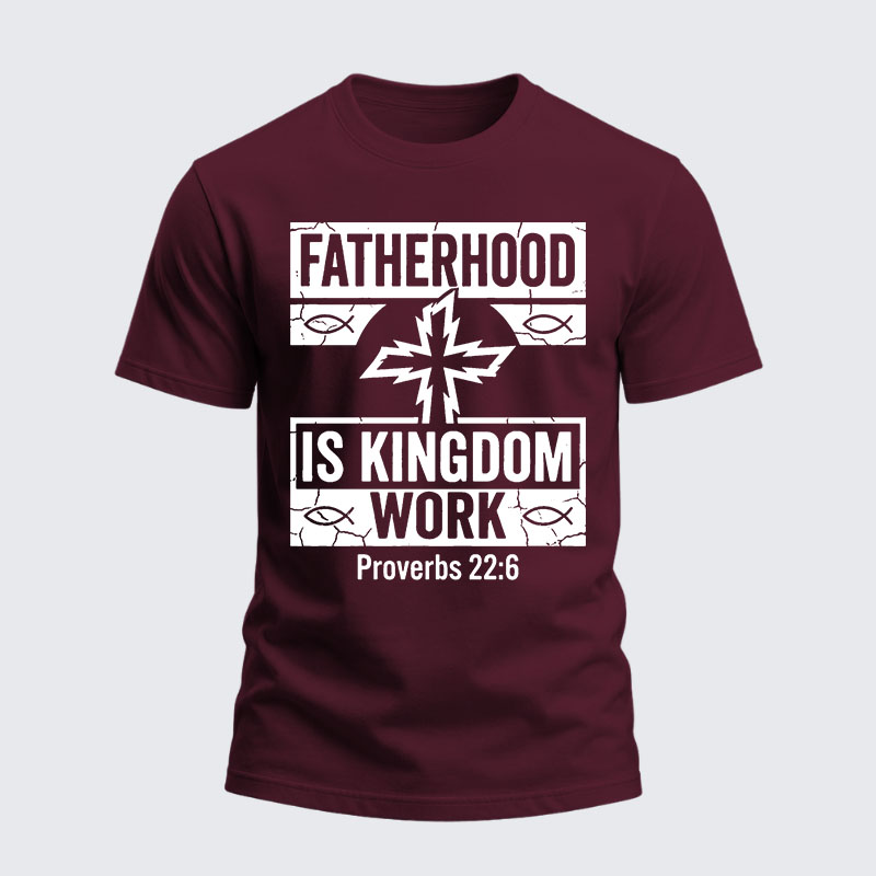 Heavyweight Cotton Tee - Fatherhood is Kingdom Work