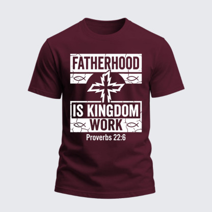 Heavyweight Cotton Tee - Fatherhood is Kingdom Work