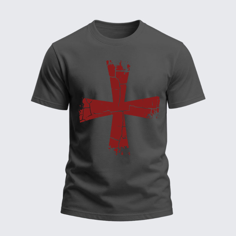 Heavyweight Cotton Tee - Knights Templar Crusader Cross