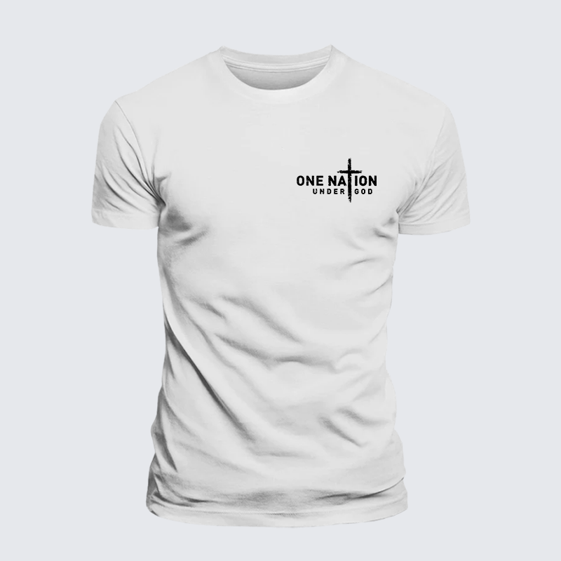 One Nation Under God Cross Jesus God Christian Cotton T-Shirt