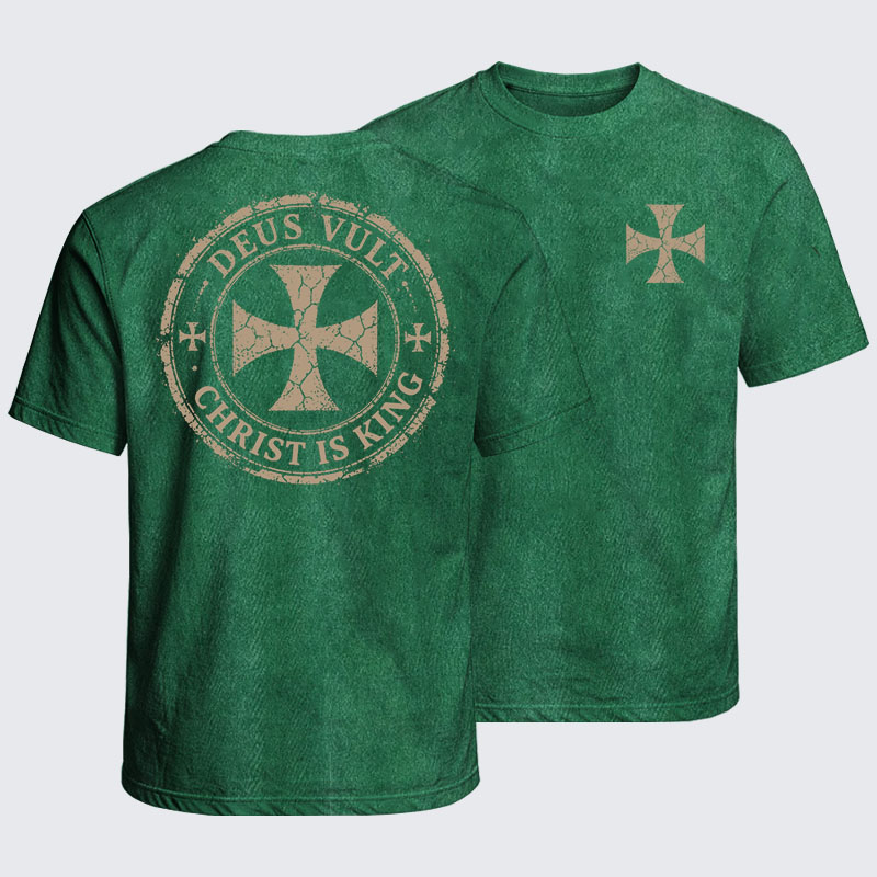 Washed T-Shirt - Deus Vult Christ Is King