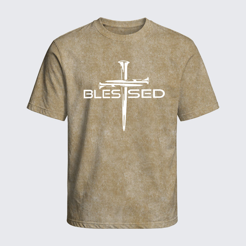 Washed T-Shirt - Cross Blessed
