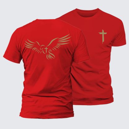 Wings Like Eagles Jesus God Christian Cotton T-Shirt