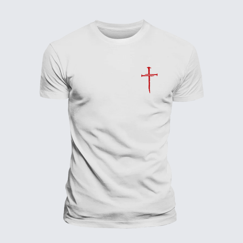 Red Cross Jesus God Christian Premium Mercerized Cotton Tee