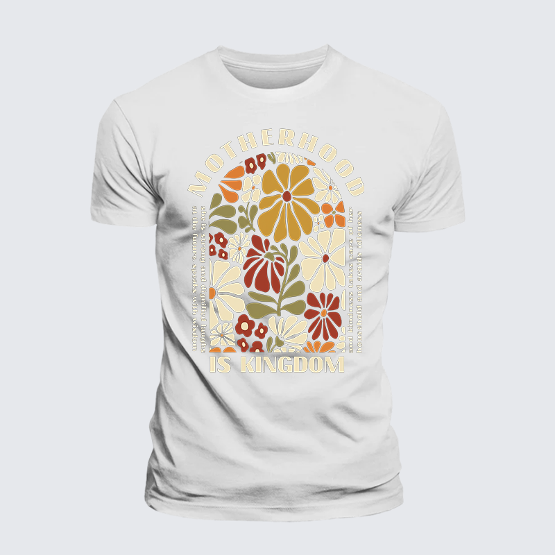 Motherhood Is Kingdom Work Jesus God Christian Premium Mercerized Cotton Tee