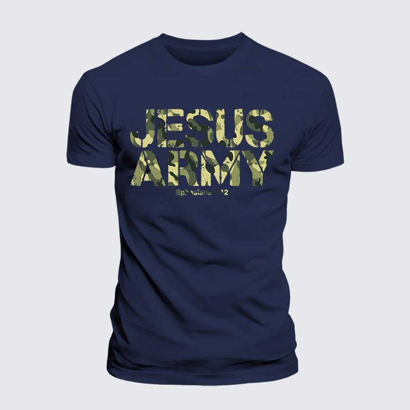 Jesus Army Jesus God Christian Premium Mercerized Cotton Tee