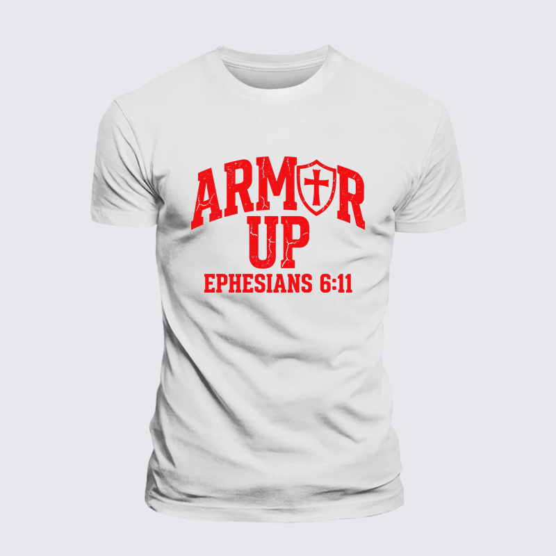 Armor Up Jesus God Christian Premium Mercerized Cotton Tee
