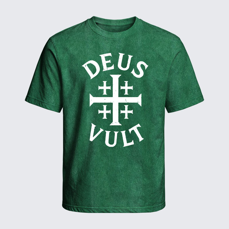 Washed T-Shirt - Deus Vult