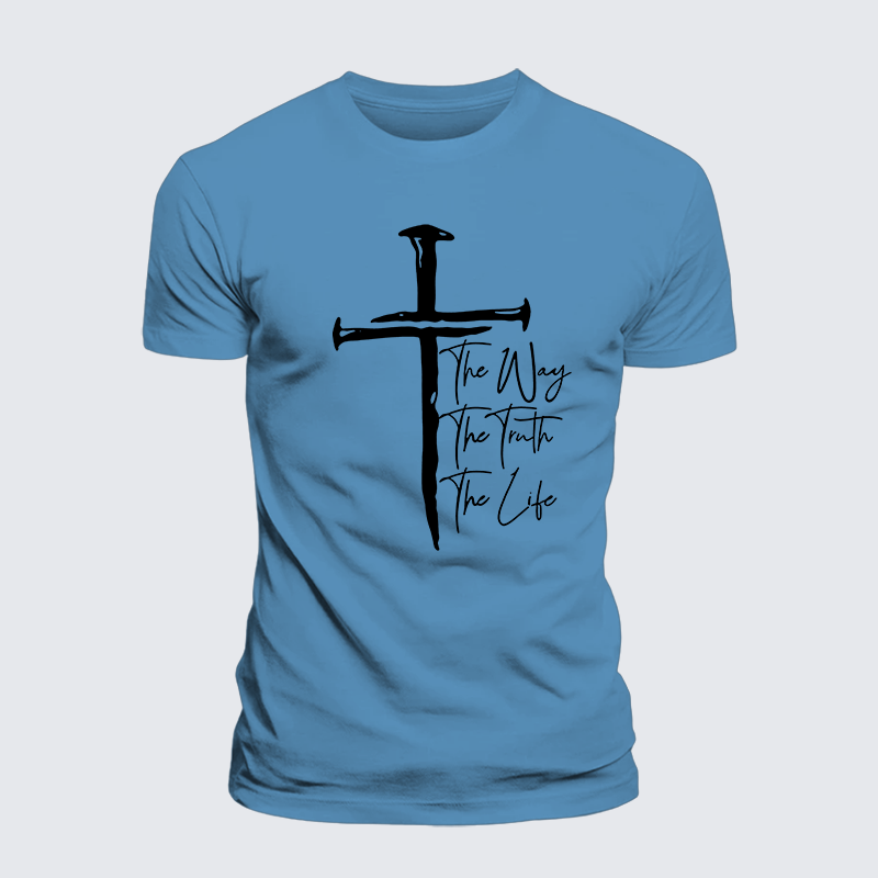 Jesus The Way The Truth The Life Jesus God Christian Premium Mercerized Cotton Tee