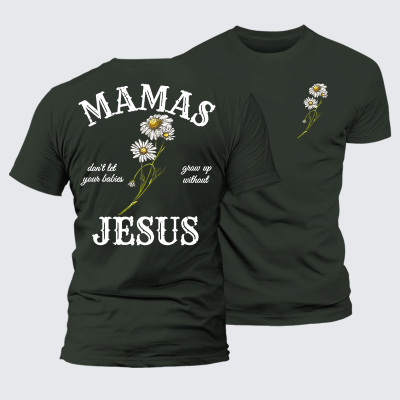 Blossoms Of Faith And Love Jesus God Christian Premium Mercerized Cotton Tee