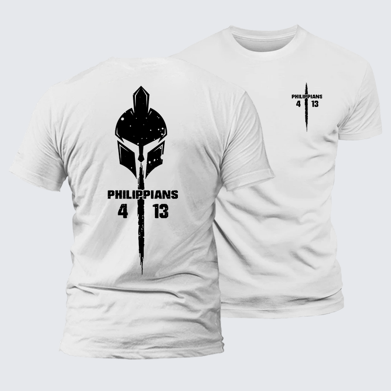 Philippians 4:13 Jesus God Christian Premium Mercerized Cotton Tee