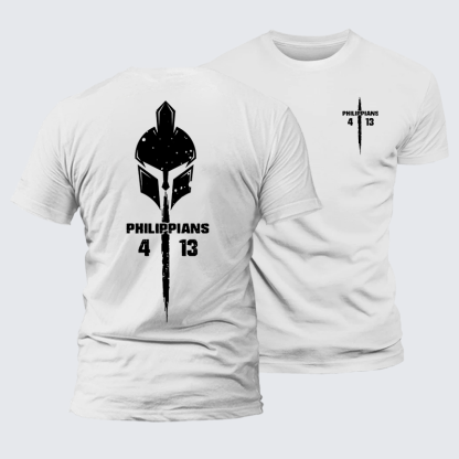 Philippians 4:13 Jesus God Christian Premium Mercerized Cotton Tee