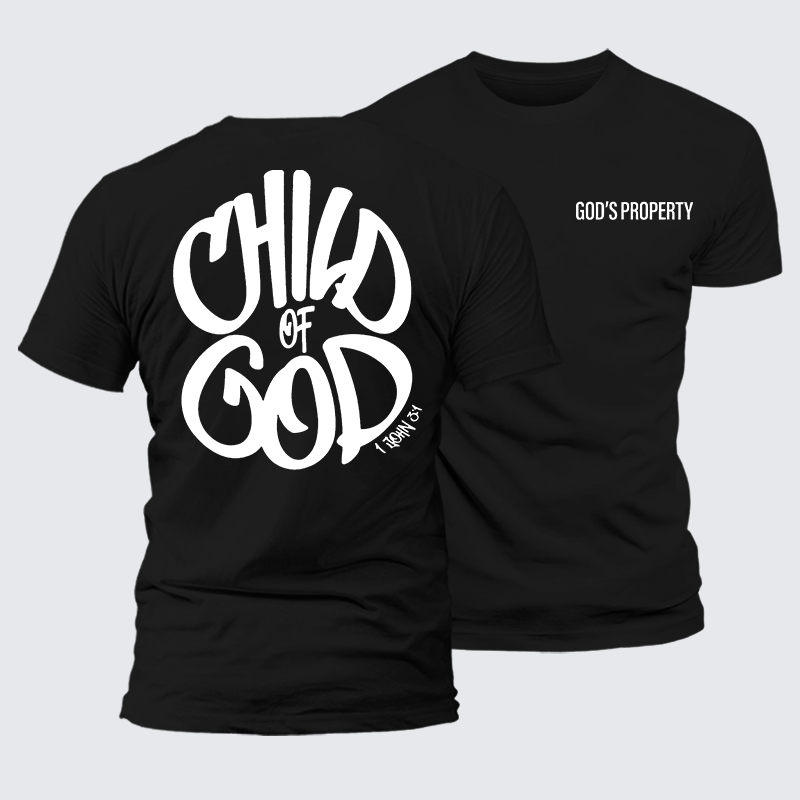 Man Of God Husband Dad Jesus God Christian Cotton T-Shirt