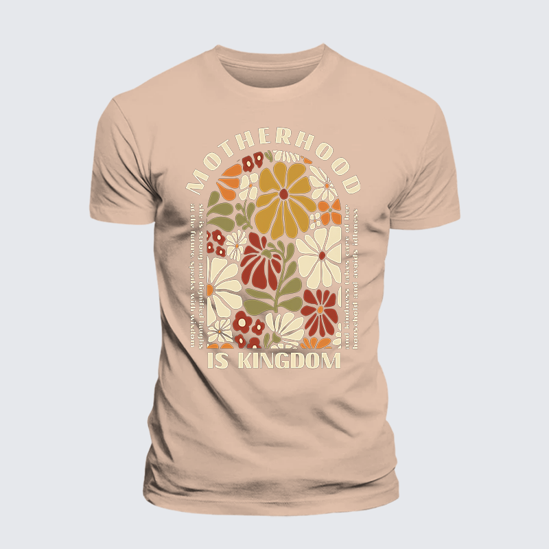 Motherhood Is Kingdom Work Jesus God Christian Premium Mercerized Cotton Tee