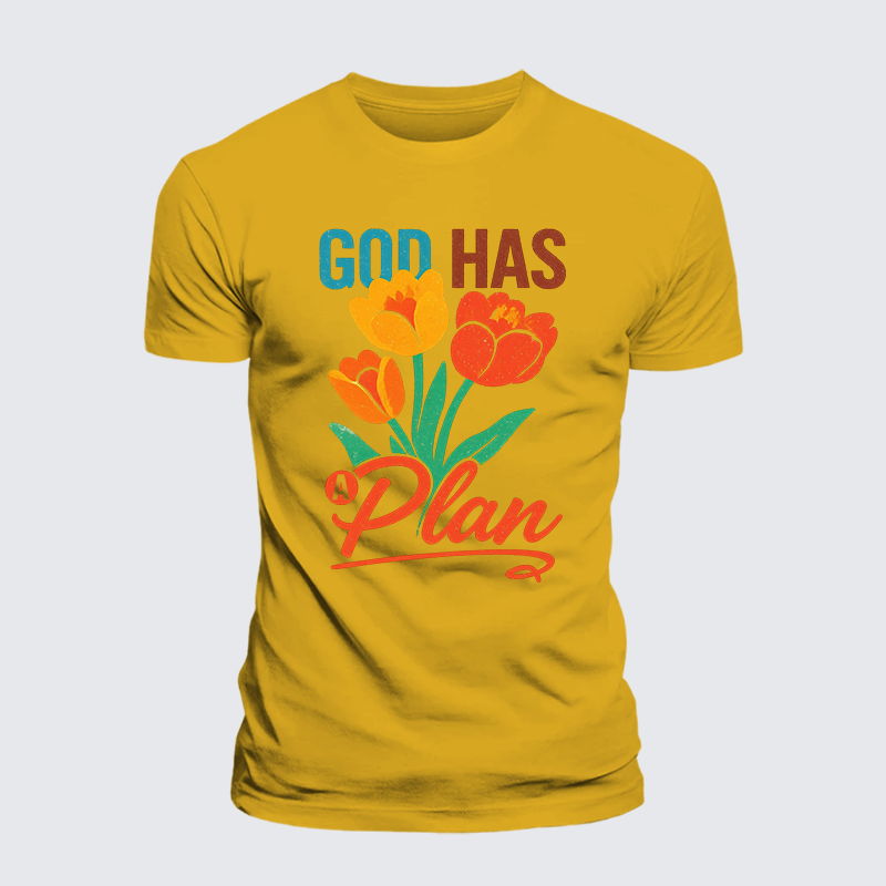 God Has A Plan Jesus God Christian Premium Mercerized Cotton Tee