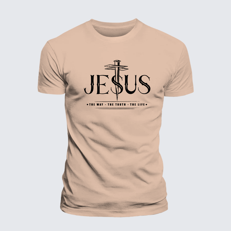 Jesus The Way The Truth The Life Jesus God Christian Premium Mercerized Cotton Tee
