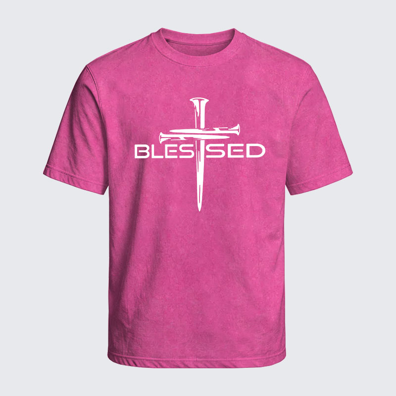 Washed T-Shirt - Cross Blessed