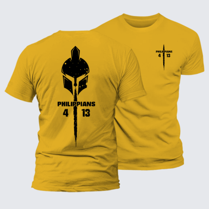 Philippians 4:13 Jesus God Christian Premium Mercerized Cotton Tee