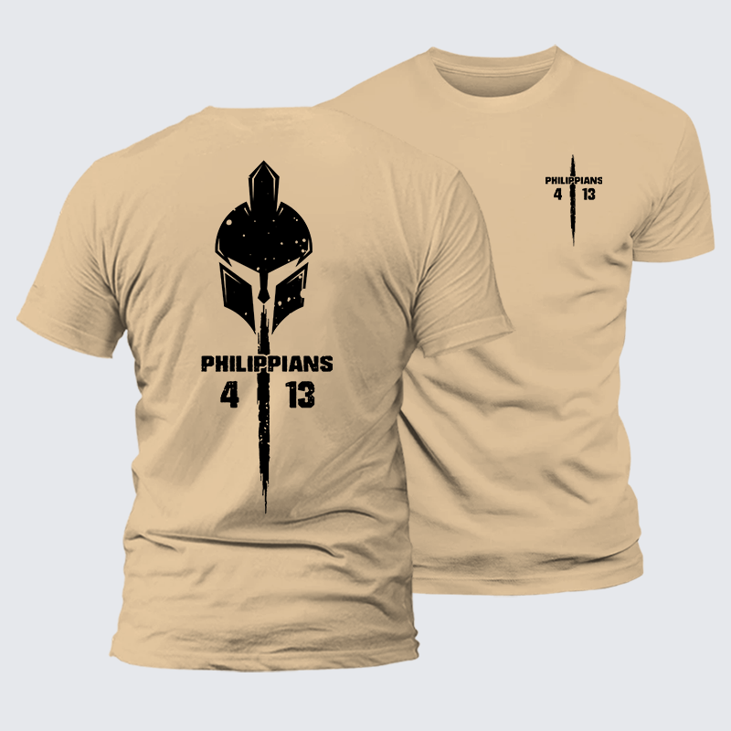 Philippians 4:13 Jesus God Christian Premium Mercerized Cotton Tee