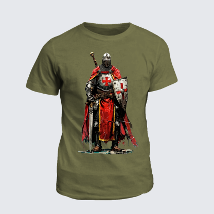 Crusaders Jesus God Christian Cotton T-Shirt