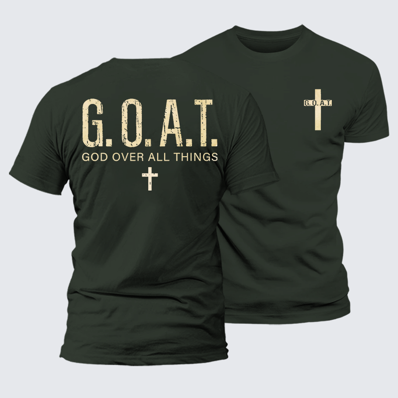 Man Of God Husband Dad Jesus God Christian Cotton T-Shirt