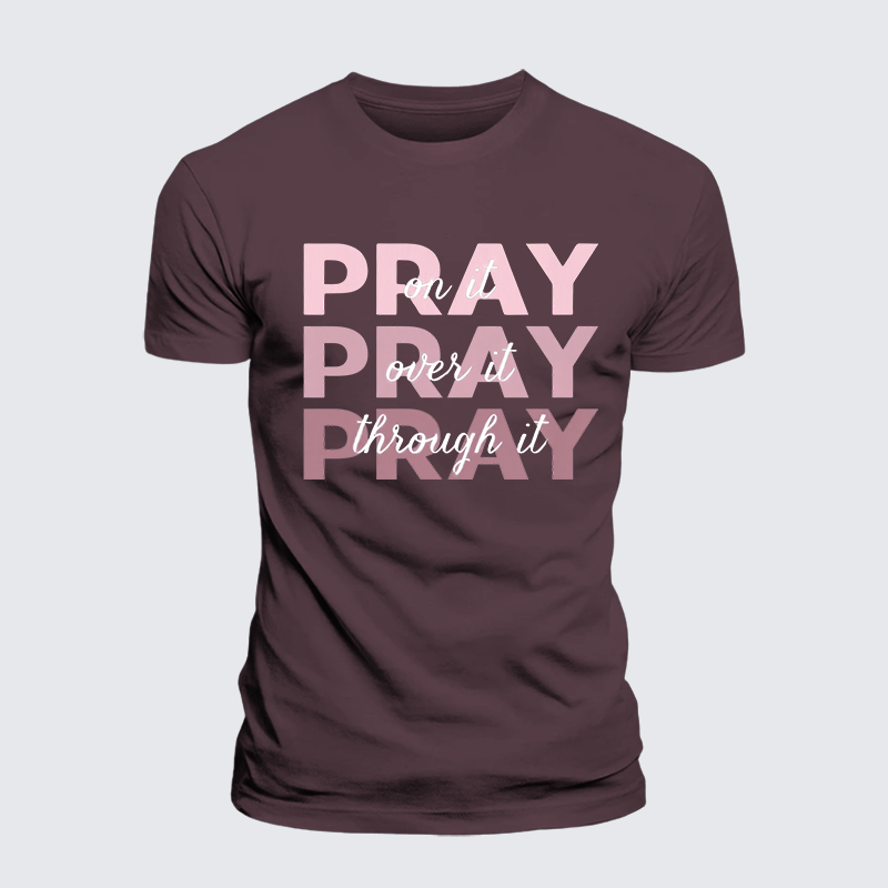 Pray Jesus God Christian Premium Mercerized Cotton Tee