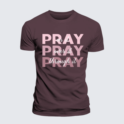 Pray Jesus God Christian Premium Mercerized Cotton Tee