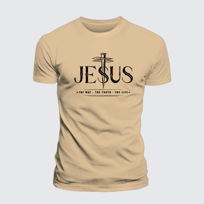Jesus The Way The Truth The Life Jesus God Christian Premium Mercerized Cotton Tee