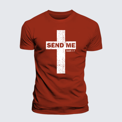 Send Me Isaiah 6:8 Jesus God Christian Premium Mercerized Cotton Tee