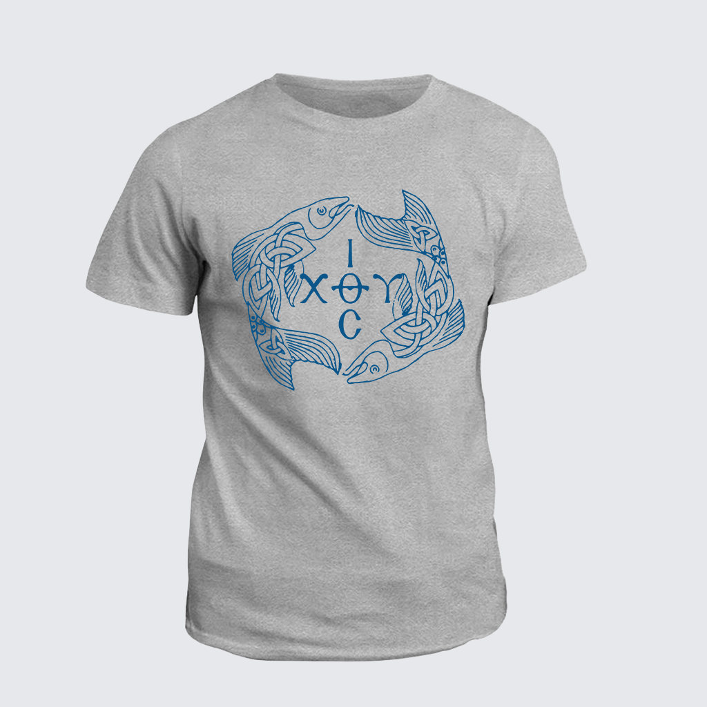 Celtic Ichthys Fish Jesus God Christian Cotton T-Shirt