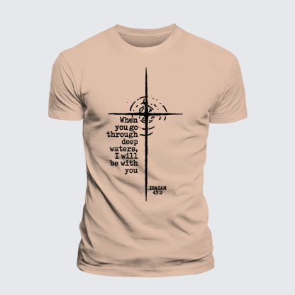 Be With You Jesus God Christian Premium Mercerized Cotton Tee