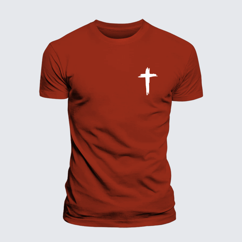 Cross Printed Jesus God Christian Premium Mercerized Cotton Tee