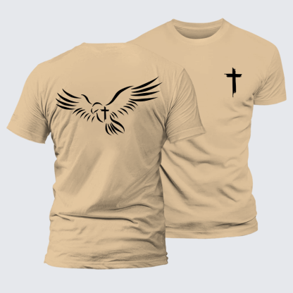 Wings Like Eagles Jesus God Christian Premium Mercerized Cotton Tee