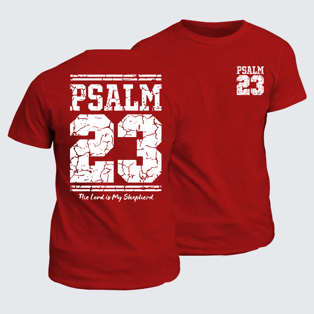 Psalm 23 The Lord Is My Shepherd Jesus God Christian Cotton T-Shirt