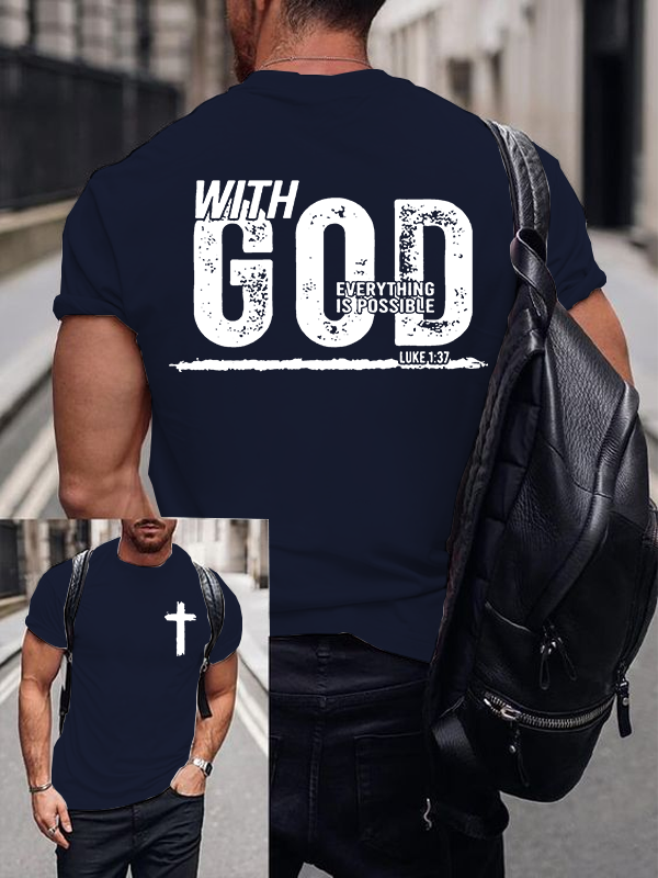 Everything Is Possible Jesus God Christian Cotton T-Shirt