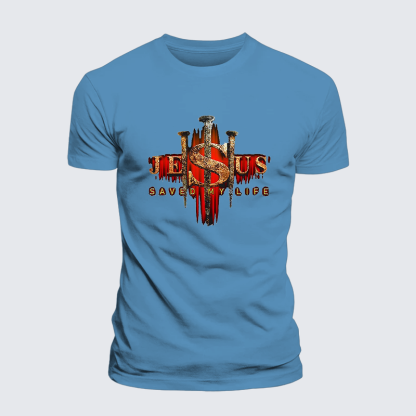 Jesus Saved My Life Jesus God Christian Premium Mercerized Cotton Tee
