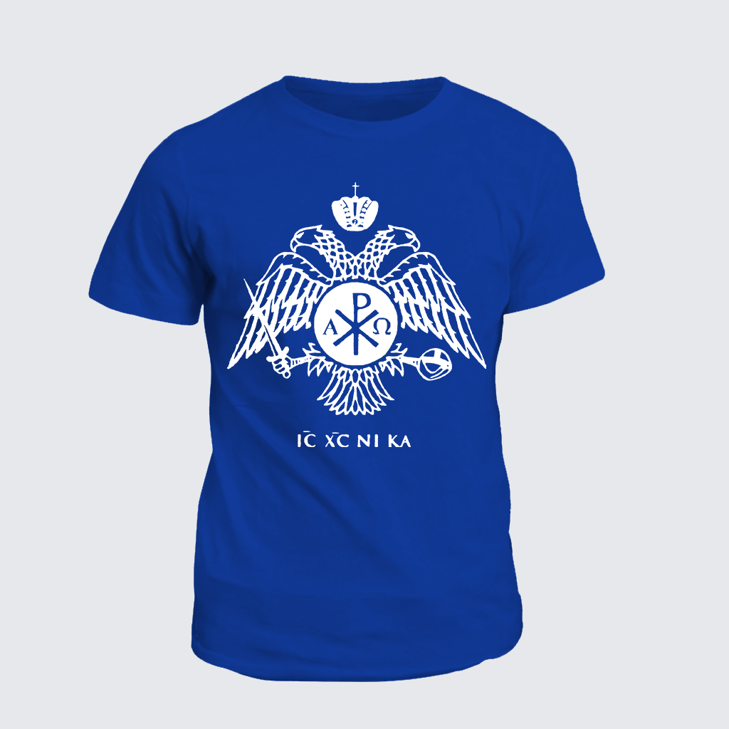ICXCNIKA Orthodox Byzantine Eagle Jesus God Christian Cotton T-Shirt