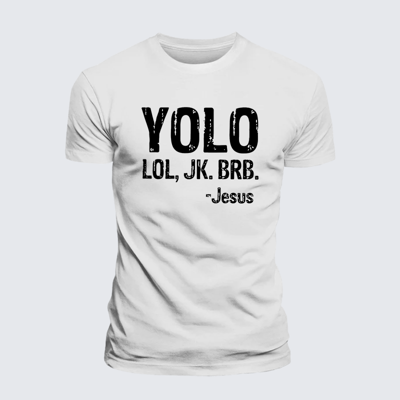 Yolo Lol Jk Brb Jesus Jesus God Christian Premium Mercerized Cotton Tee