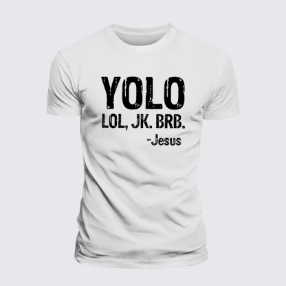Yolo Lol Jk Brb Jesus Jesus God Christian Premium Mercerized Cotton Tee