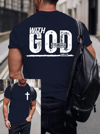 Everything Is Possible Jesus God Christian Cotton T-Shirt