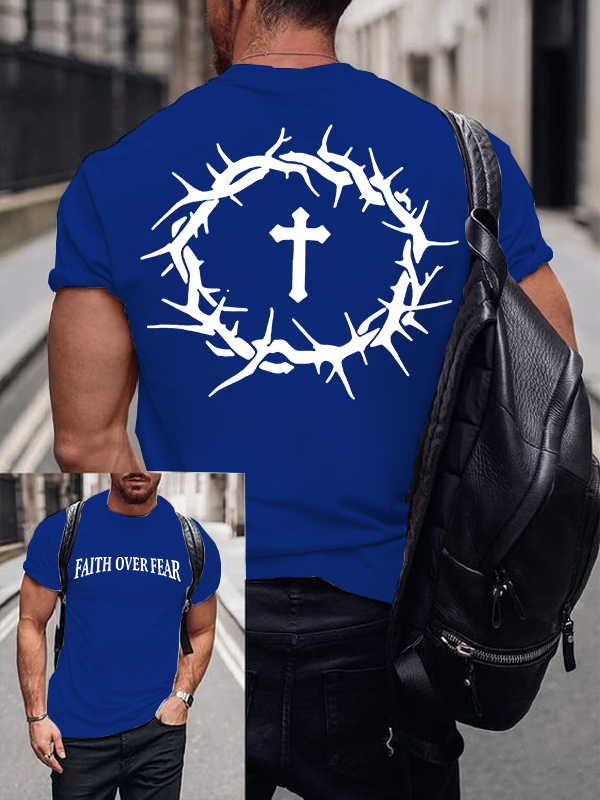 Faith Over Fear Jesus God Christian Cotton T-Shirt