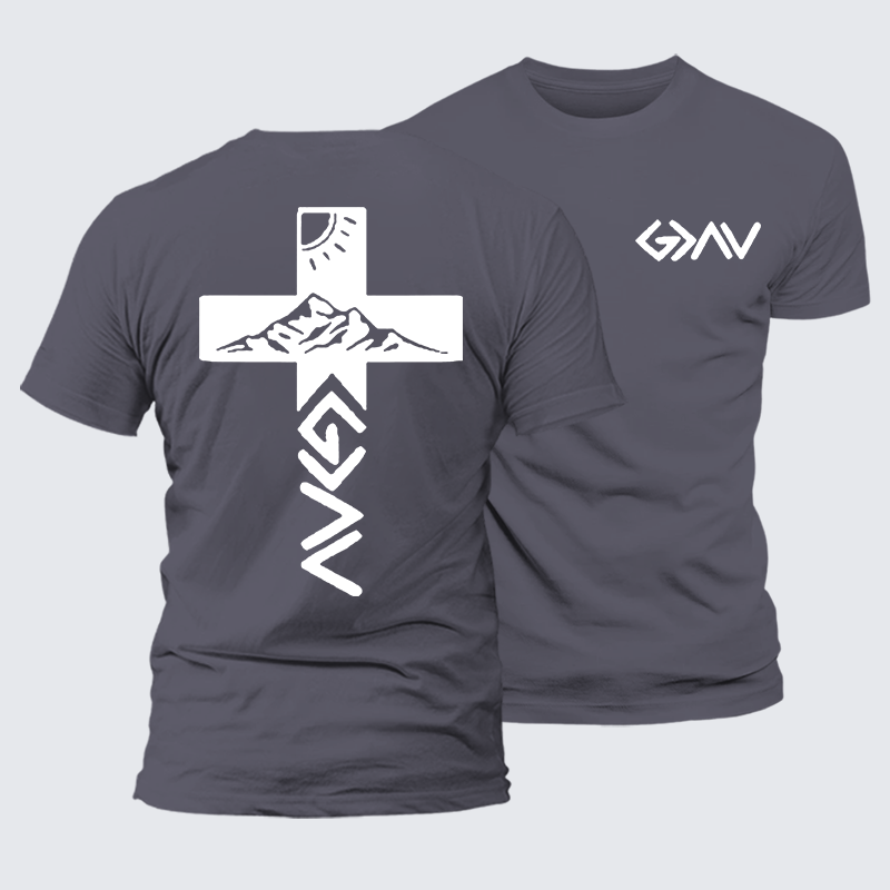 God is Greater than the Highs & Lows Jesus God Christian Premium Mercerized Cotton Tee