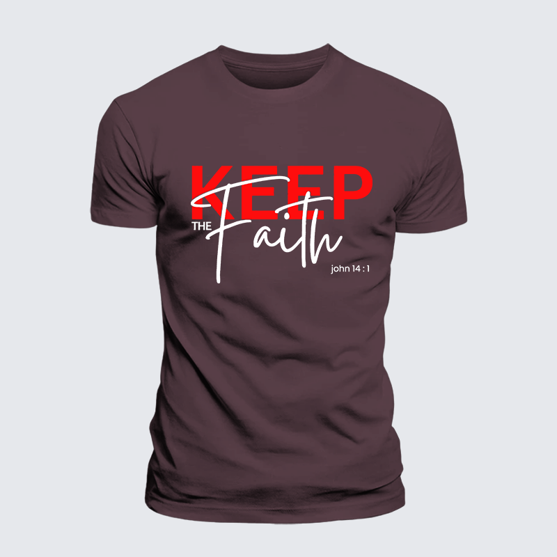 Keep The Faith Jesus God Christian Premium Mercerized Cotton Tee