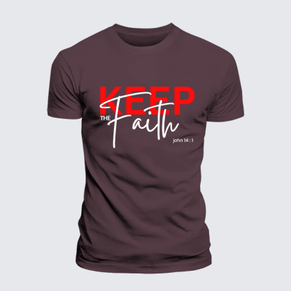 Keep The Faith Jesus God Christian Premium Mercerized Cotton Tee