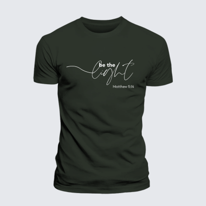 Be The Light Jesus God Christian Premium Mercerized Cotton Tee