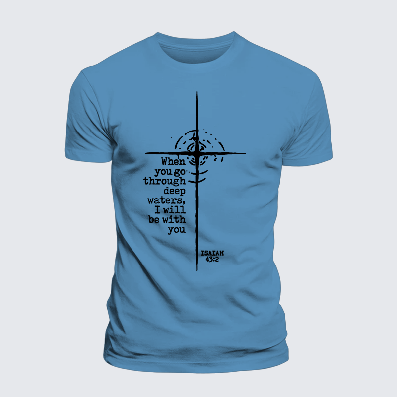 Be With You Jesus God Christian Premium Mercerized Cotton Tee