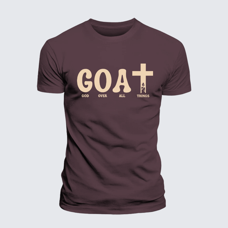 God Over All Things Jesus God Christian Premium Mercerized Cotton Tee