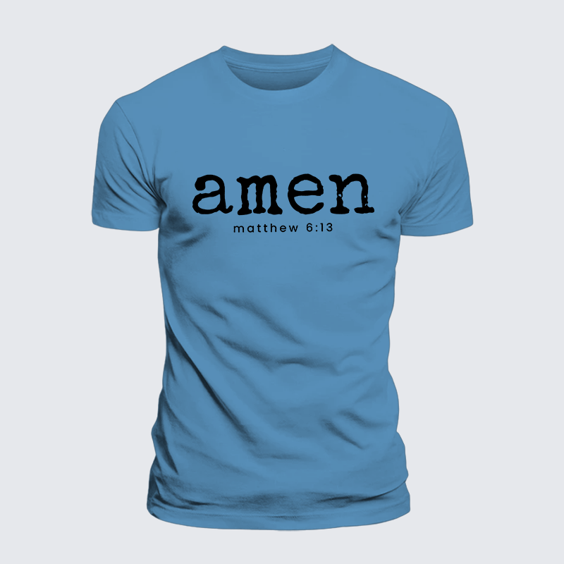 Amen Matthew 6:13 Jesus God Christian Premium Mercerized Cotton Tee