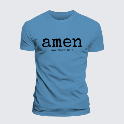 Amen Matthew 6:13 Jesus God Christian Premium Mercerized Cotton Tee