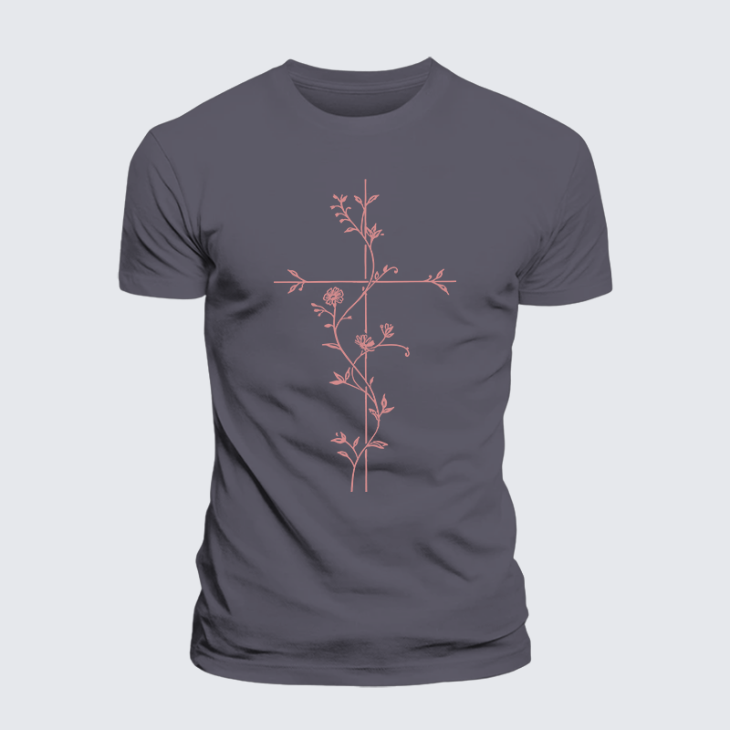 Grace in Bloom Jesus God Christian Premium Mercerized Cotton Tee